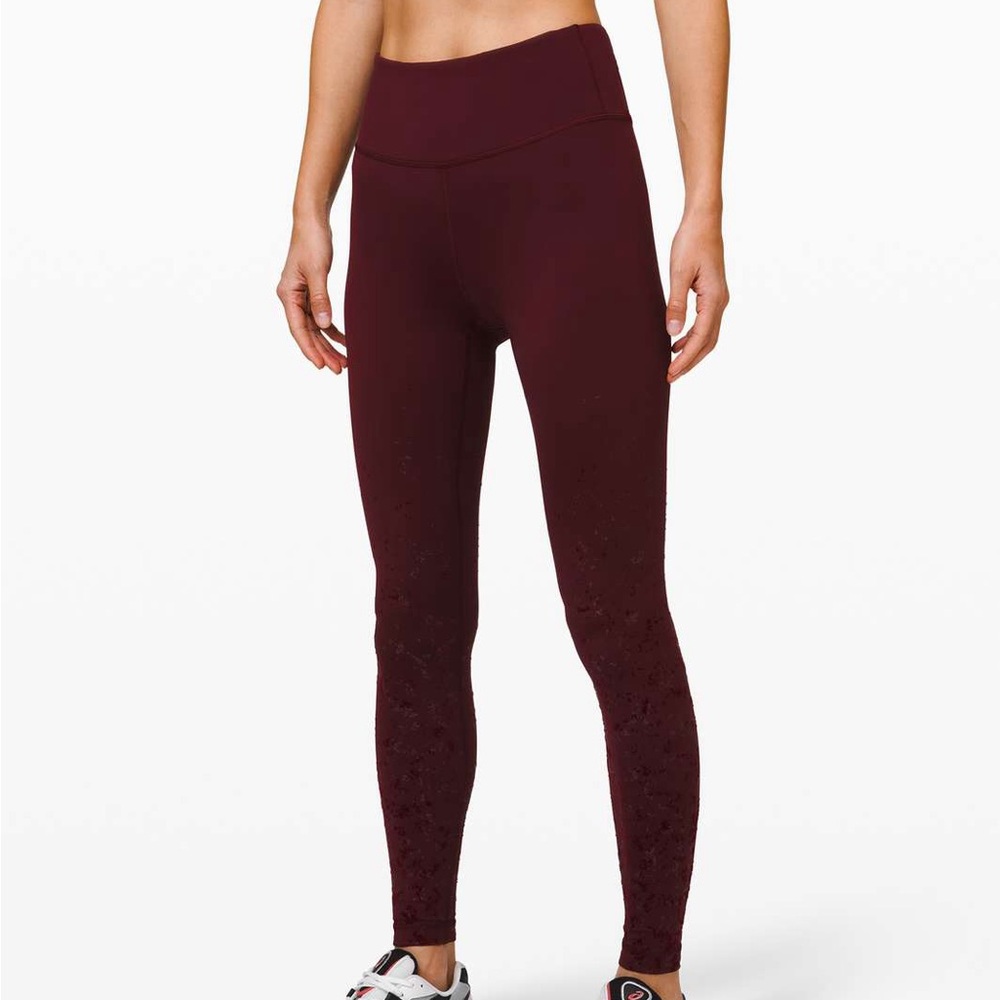 Lululemon Speed Wunder Mid-Rise Tight 28" *Speckle Shine Garnet / Garnet